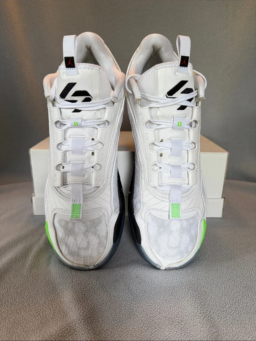 Jordan Men's Luka 2 White & Volt Low-Top Athletic Sneakers. No Box.
